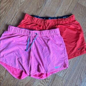 Nike Women's Athletic Shorts in Red and Pink